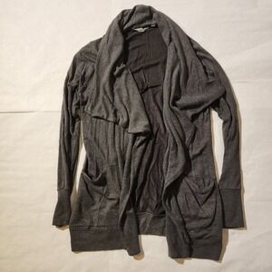 Athleta Gray Open‎ Front Cardigan Pockets Long Sleeve Cozy Modal Blend